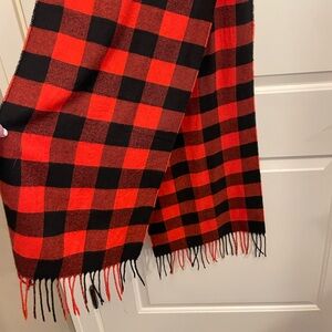 J Crew Red and Black Scarf